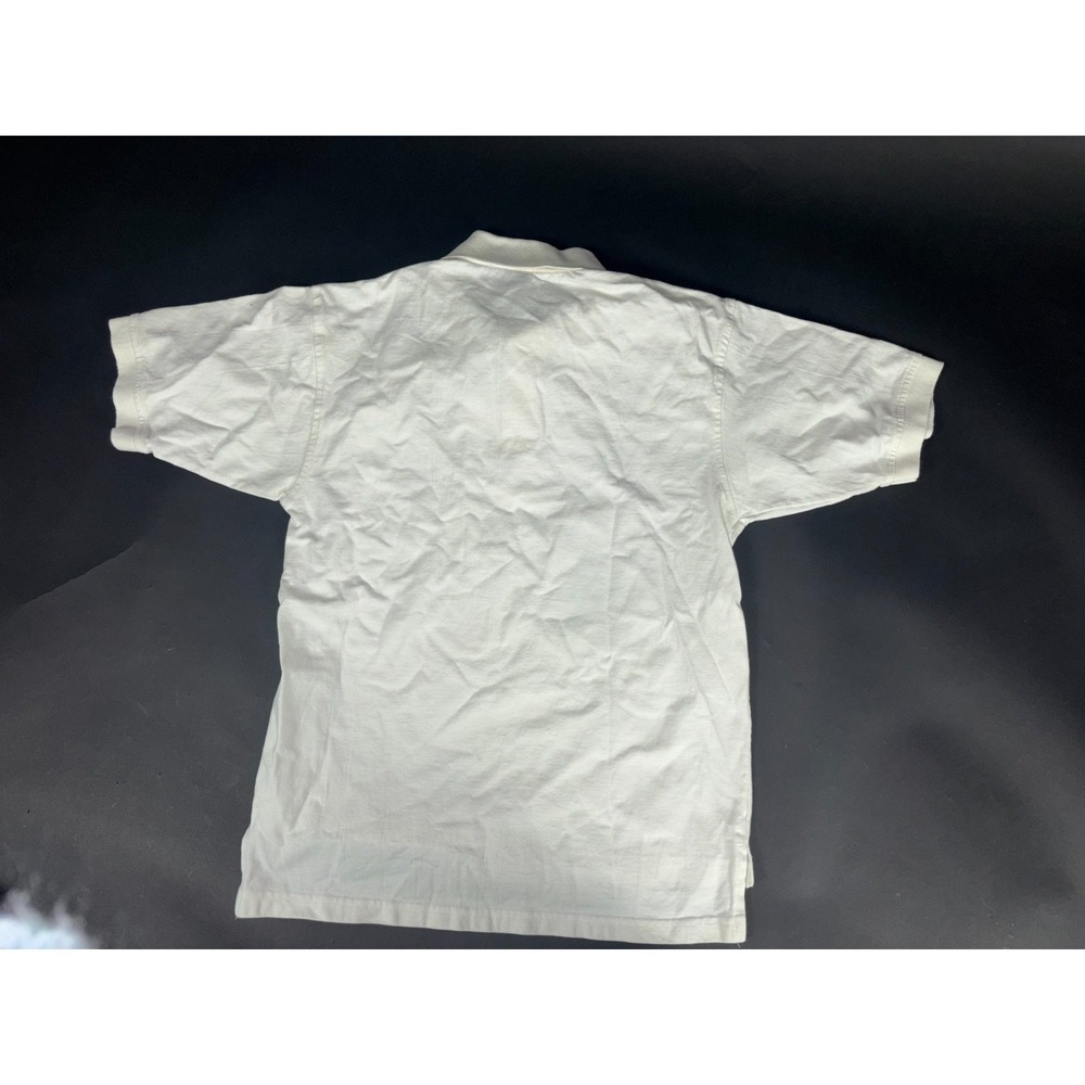 LA Loving Y2K Polo‎ Shirt Mens Large Ivory Hi-Low Hem Made In USA Thunderbird - Picture 6 of 6